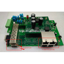 Tableros PCB de placa madre de conmutador POE completo industrial / exterior Gigabit administrados 4 puertos RJ45 con 2 puertos SFP 1000M